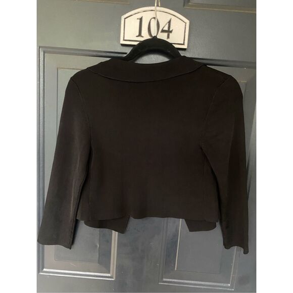 Ann Taylor NWT Black Knit Crop Jacket Blazer, Size Medium, MSRP $68 - Picture 6 of 10